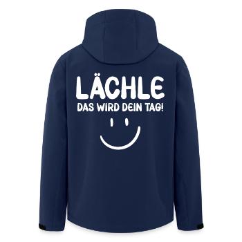 Lächle das wird dein Tag - Motivation - Recycelte Männer Softshell-Jacke von Stanley/Stella - Navy - Hinten - AI Model Male 185 light (185cm)