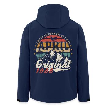 Avril 1988 | Anniversaire avril 1988 April 1988 - Veste softshell homme en polyester recyclé Stanley/Stella - marine - Dos - AI Model Male 185 light (185cm)