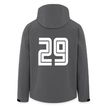 Trikotnummer 29 – Geschenk zum 29-jährigen Jubiläum - Recycelte Männer Softshell-Jacke von Stanley/Stella - Anthrazit - Hinten - AI Model Male 185 light (185cm)