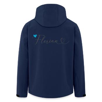 Florian Name Vorname Kalligrafieherz - Recycelte Männer Softshell-Jacke von Stanley/Stella - Navy - Hinten - AI Model Male 185 light (185cm)