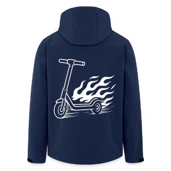 E-Scooter Design – Speed & Feuerschweif - Recycelte Männer Softshell-Jacke von Stanley/Stella - Navy - Hinten - AI Model Male 185 light (185cm)