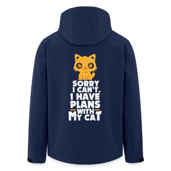 Cat gift for cat lovers - Men’s Recycled Softshell Jacket by Stanley/Stella - navy - Back - AI Model Male 185 light (185cm)