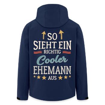 So sieht ein cooler Ehemann aus Partner Gatte - Recycelte Männer Softshell-Jacke von Stanley/Stella - Navy - Hinten - AI Model Male 185 light (185cm)