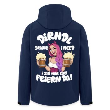 Dirndl-Ersatz Katzenohren Partygirl mit Maß Bier  - Recycelte Männer Softshell-Jacke von Stanley/Stella - Navy - Hinten - AI Model Male 185 light (185cm)