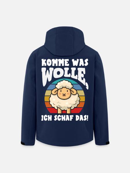 Komme Was Wolle Schaf Retro Vintage Design - Recycelte Männer Softshell-Jacke von Stanley/Stella - Navy
