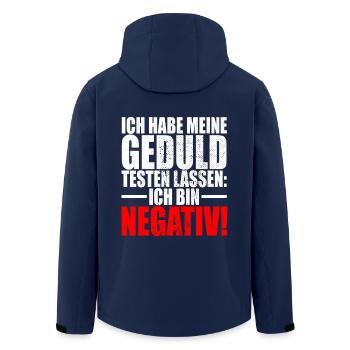 Ich Habe Meine Geduld Testen Lassen Bin Negativ - Recycelte Männer Softshell-Jacke von Stanley/Stella - Navy - Hinten - AI Model Male 185 light (185cm)