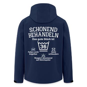 Schonend Behandeln 36 Geschenk Zum 36. Geburtstag - Recycelte Männer Softshell-Jacke von Stanley/Stella - Navy - Hinten - AI Model Male 185 light (185cm)