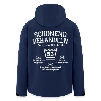 Schonend Behandeln 53 Geschenk Zum 53. Geburtstag - Recycelte Männer Softshell-Jacke von Stanley/Stella - Navy - Hinten - AI Model Male 185 light (185cm)