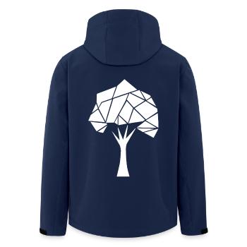 Geometrischer Polygon-Baum - Recycelte Männer Softshell-Jacke von Stanley/Stella - Navy - Hinten - AI Model Male 185 light (185cm)
