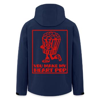You make my heart pop - Romantic Illustration - Men’s Recycled Softshell Jacket by Stanley/Stella - navy - Back - AI Model Male 185 light (185cm)