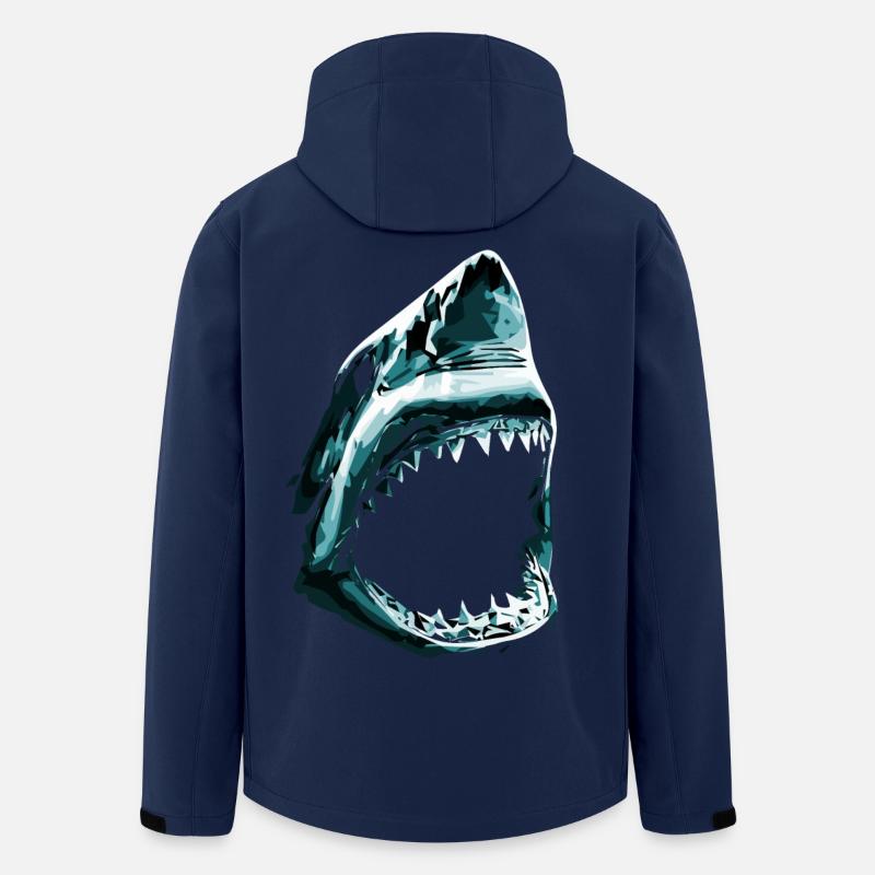 Shark with open mouth - Men’s Recycled Softshell Jacket by Stanley/Stella - navy