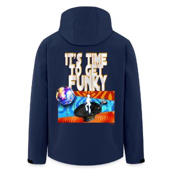 It's time to get funky - Men’s Recycled Softshell Jacket by Stanley/Stella - navy - Back - AI Model Male 185 light (185cm)