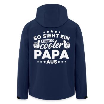 So sieht ein richtig cooler Papa aus - Recycelte Männer Softshell-Jacke von Stanley/Stella - Navy - Hinten - AI Model Male 185 light (185cm)