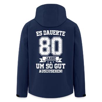 Es Dauerte 80 Jahre Gut Auszusehen 80. Geburtstag - Recycelte Männer Softshell-Jacke von Stanley/Stella - Navy - Hinten - AI Model Male 185 light (185cm)