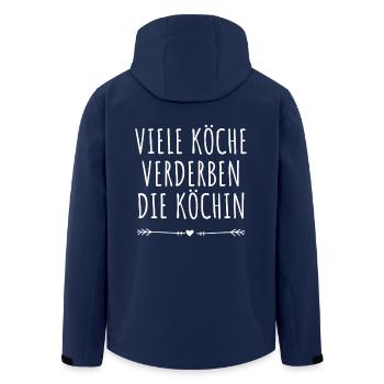 Viele Köche Verderben Die Köchin Küche Kochen Koch - Recycelte Männer Softshell-Jacke von Stanley/Stella - Navy - Hinten - AI Model Male 185 light (185cm)