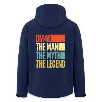 Donjons dragons - DM the man the myth the legend - Men’s Recycled Softshell Jacket by Stanley/Stella - navy - Back - AI Model Male 185 light (185cm)