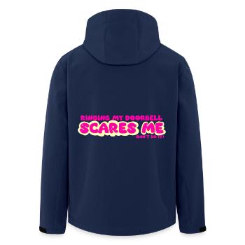 Don't ring my doorbell, it scares me - Men’s Recycled Softshell Jacket by Stanley/Stella - navy - Back - AI Model Male 185 light (185cm)