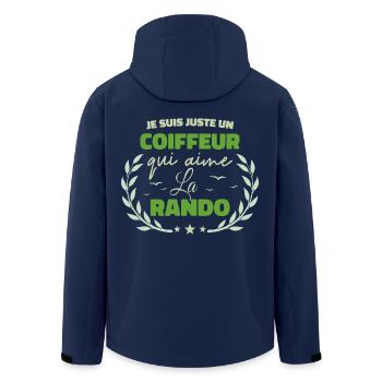 Fier d’être Coiffeur et Passionné de la Randonnée - Veste softshell homme en polyester recyclé Stanley/Stella - marine - Dos - AI Model Male 185 light (185cm)