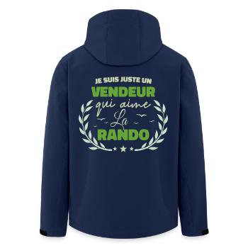 Fier d’être Vendeur et Passionné de la Randonnée - Veste softshell homme en polyester recyclé Stanley/Stella - marine - Dos - AI Model Male 185 light (185cm)