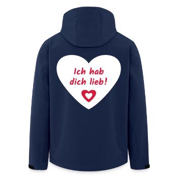 Ich hab dich Lieb Herz - Recycelte Männer Softshell-Jacke von Stanley/Stella - Navy - Hinten - AI Model Male 185 light (185cm)