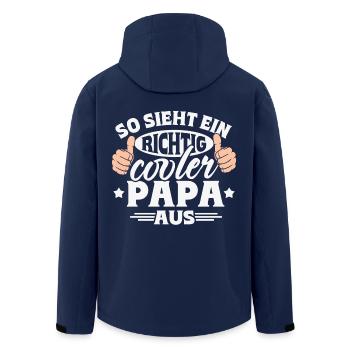 So sieht ein richtig cooler Papa aus - Recycelte Männer Softshell-Jacke von Stanley/Stella - Navy - Hinten - AI Model Male 185 light (185cm)