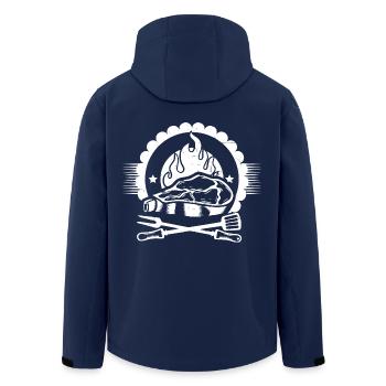 GRILLEN BBQ FLEISCH SOMMER GRILL GESCHENK BIER - Recycelte Männer Softshell-Jacke von Stanley/Stella - Navy - Hinten - AI Model Male 185 light (185cm)