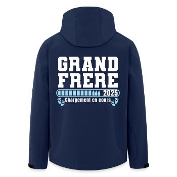 Grand Frère 2025 Cadeau Annonce Naissance Bébé - Veste softshell homme en polyester recyclé Stanley/Stella - marine - Dos - AI Model Male 185 light (185cm)
