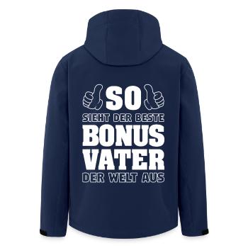 Bonus Vater Stiefvater Stiefpapa Vatertag Geschenk - Recycelte Männer Softshell-Jacke von Stanley/Stella - Navy - Hinten - AI Model Male 185 light (185cm)