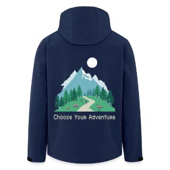 Retro Gaming Adventure - Men’s Recycled Softshell Jacket by Stanley/Stella - navy - Back - AI Model Male 185 light (185cm)