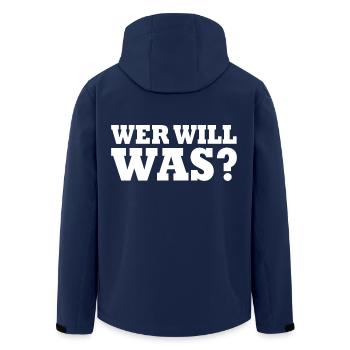 Wer will was - Recycelte Männer Softshell-Jacke von Stanley/Stella - Navy - Hinten - AI Model Male 185 light (185cm)
