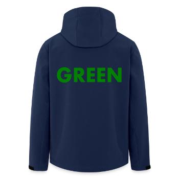 Green - Men’s Recycled Softshell Jacket by Stanley/Stella - navy - Back - AI Model Male 185 light (185cm)