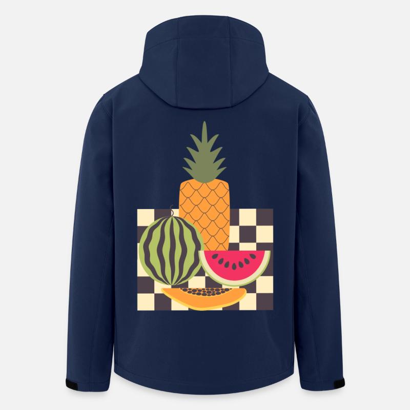 Abstrakte Frucht und Geometrie - Recycelte Männer Softshell-Jacke von Stanley/Stella - Navy