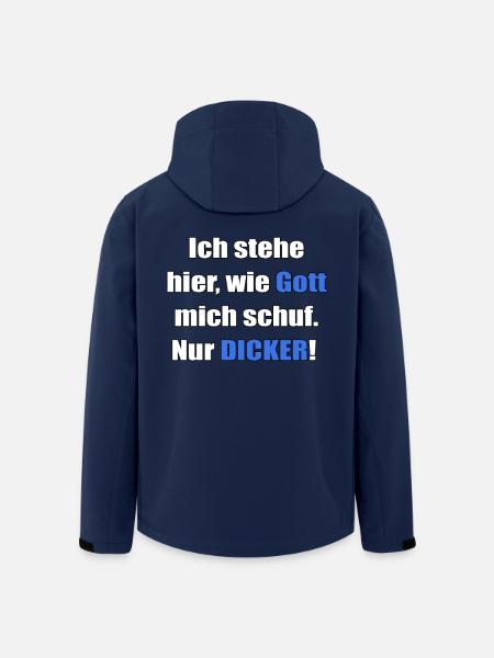 Ich stehe hier, wie Gott mich schuf. Nur Dicker! - Recycelte Männer Softshell-Jacke von Stanley/Stella - Navy