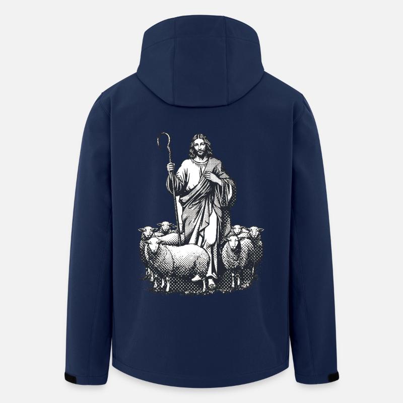 Hirte Jesus mit der Herde - Recycelte Männer Softshell-Jacke von Stanley/Stella - Navy