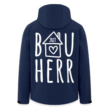 Bauherr 2027 - Recycelte Männer Softshell-Jacke von Stanley/Stella - Navy - Hinten - AI Model Male 185 light (185cm)
