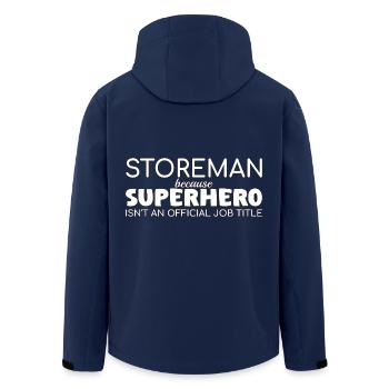 Storeman Superhero - Recycelte Männer Softshell-Jacke von Stanley/Stella - Navy - Hinten - AI Model Male 185 light (185cm)