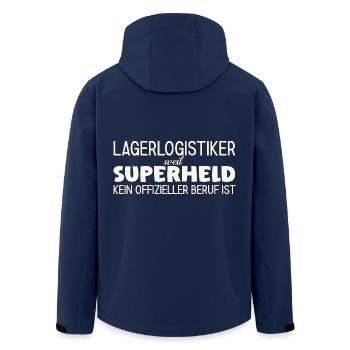 Warehouse logistician superhero - Men’s Recycled Softshell Jacket by Stanley/Stella - navy - Back - AI Model Male 185 light (185cm)