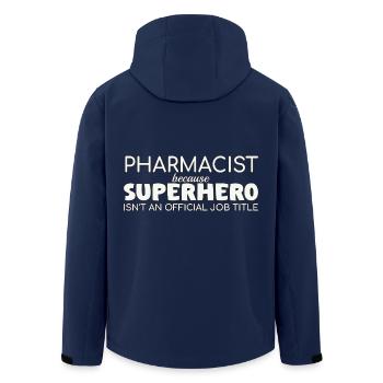 Pharmacist Superhero Pharmacy - Men’s Recycled Softshell Jacket by Stanley/Stella - navy - Back - AI Model Male 185 light (185cm)