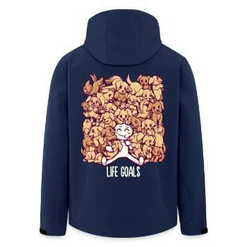 Objectifs de vie - Chiens Golden Labrador Retriever - Veste softshell homme en polyester recyclé Stanley/Stella - marine - Dos - AI Model Male 185 light (185cm)