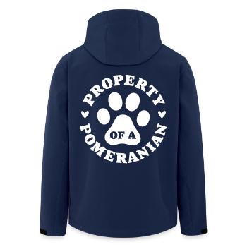 Property of a Pomeranian - Men’s Recycled Softshell Jacket by Stanley/Stella - navy - Back - AI Model Male 185 light (185cm)