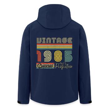 1985 Vintage Original 1985 Geburtstagsgeschenk - Recycelte Männer Softshell-Jacke von Stanley/Stella - Navy - Hinten - AI Model Male 185 light (185cm)
