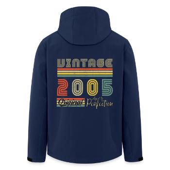 2005 Vintage Né 2005 Vintage Cadeau Anniversaire - Veste softshell homme en polyester recyclé Stanley/Stella - marine - Dos - AI Model Male 185 light (185cm)