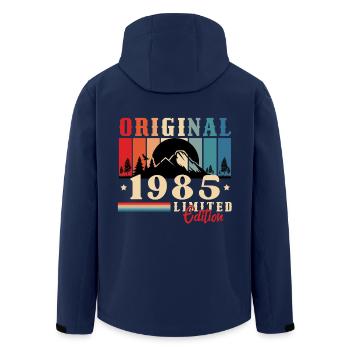 1985 Vintage Original 1985 Geburtstagsgeschenk - Recycelte Männer Softshell-Jacke von Stanley/Stella - Navy - Hinten - AI Model Male 185 light (185cm)