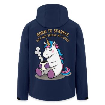 Einhorn liebt Kaffee - Recycelte Männer Softshell-Jacke von Stanley/Stella - Navy - Hinten - AI Model Male 185 light (185cm)