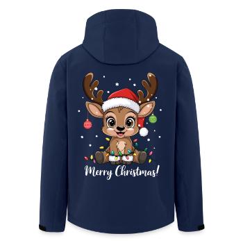 Reindeer Christmas funny cute Merry Christmas - Men’s Recycled Softshell Jacket by Stanley/Stella - navy - Back - AI Model Male 185 light (185cm)