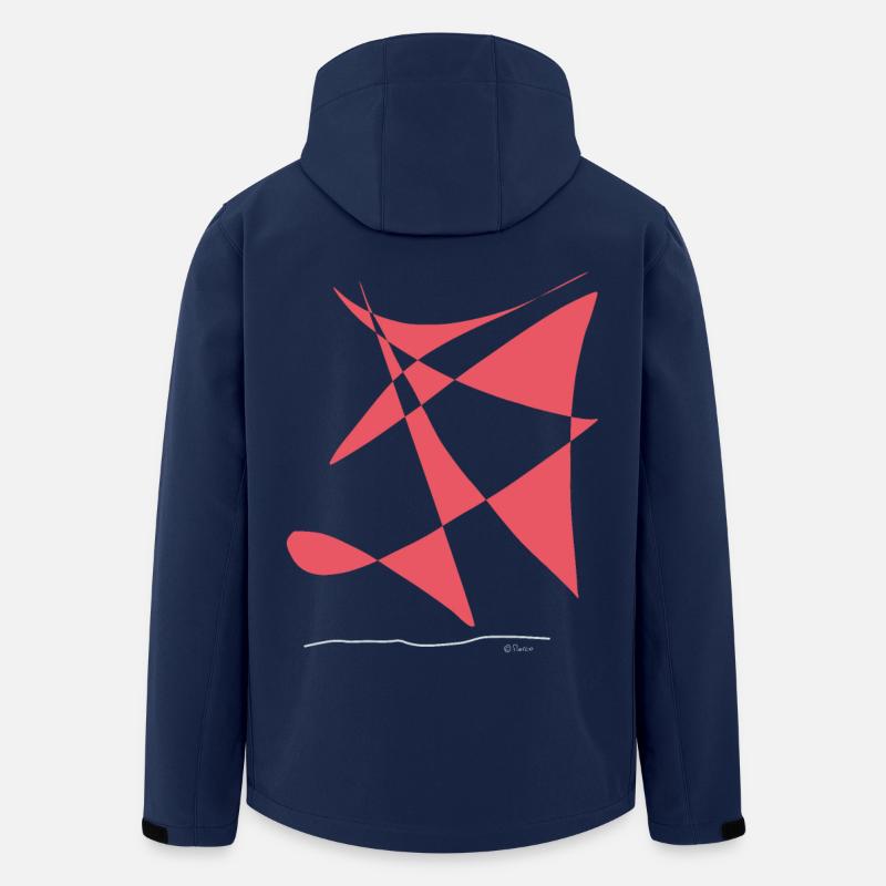 Cheval de dessin abstrait avec acrobate comme cavalier - Veste softshell homme en polyester recyclé Stanley/Stella - marine
