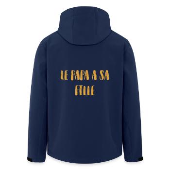 papa a sa fille - Veste softshell homme en polyester recyclé Stanley/Stella - marine - Dos - AI Model Male 185 light (185cm)