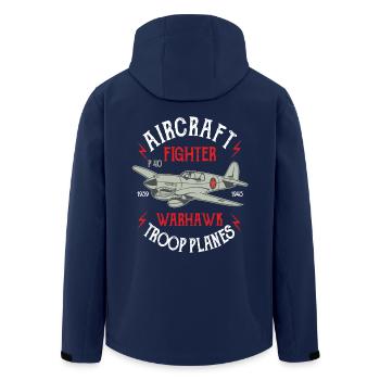 Aircraft Warhawk Troop Plane Fighter Gift Flight - Men’s Recycled Softshell Jacket by Stanley/Stella - navy - Back - AI Model Male 185 light (185cm)