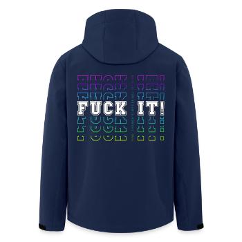 FUCK IT! -> Final Thoughts before any decision - Men’s Recycled Softshell Jacket by Stanley/Stella - navy - Back - AI Model Male 185 light (185cm)