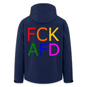 Fck afd - Recycelte Männer Softshell-Jacke von Stanley/Stella - Navy - Hinten - AI Model Male 185 light (185cm)